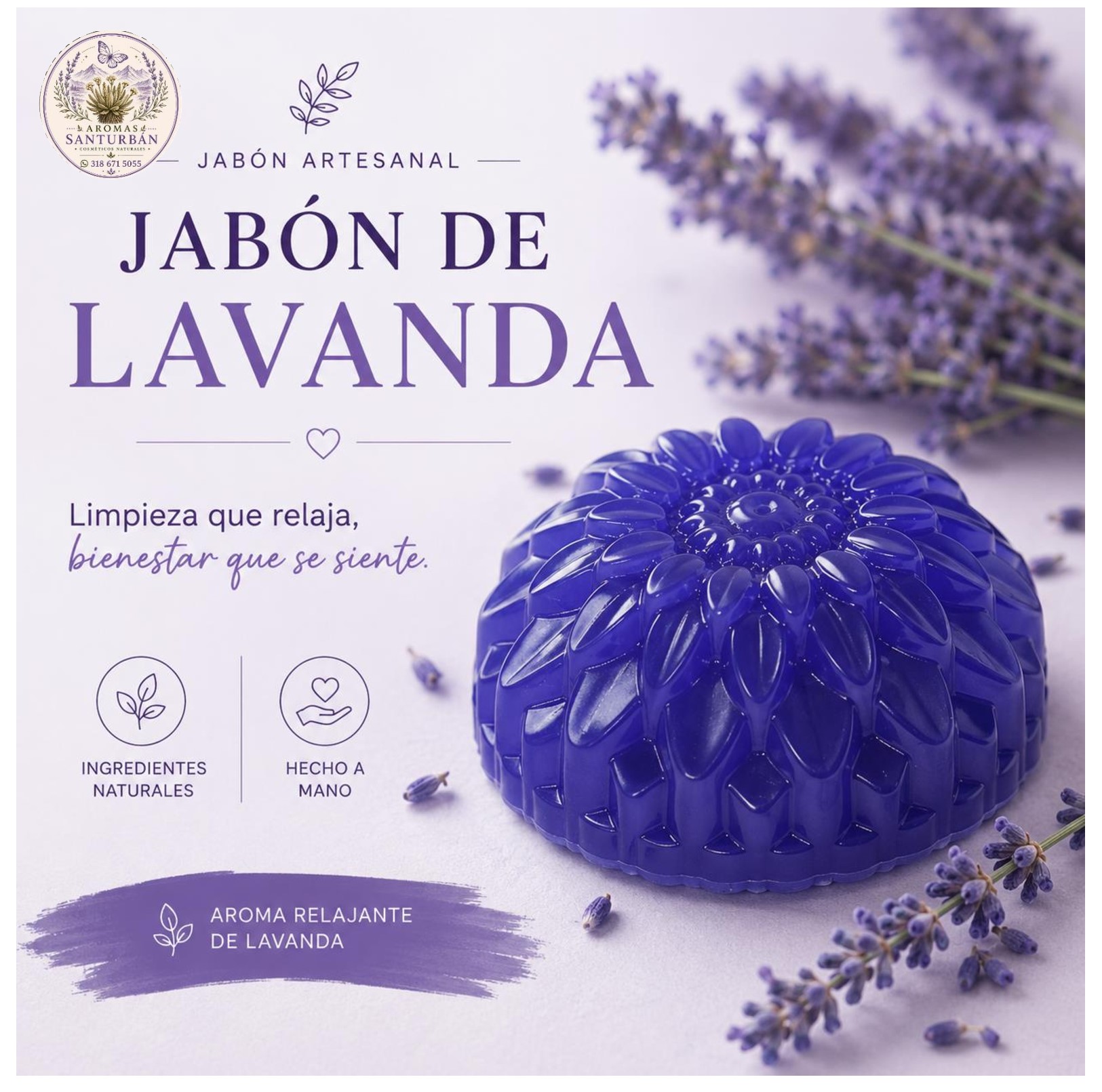 Jabón Artesanal de Lavanda - Relajación Absoluta y Bienestar