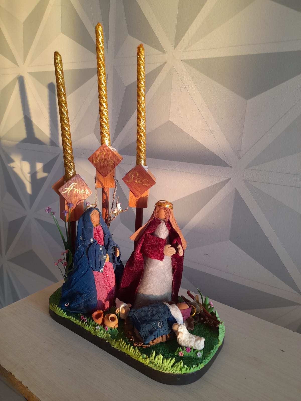 Pesebre candelabro Navidad 