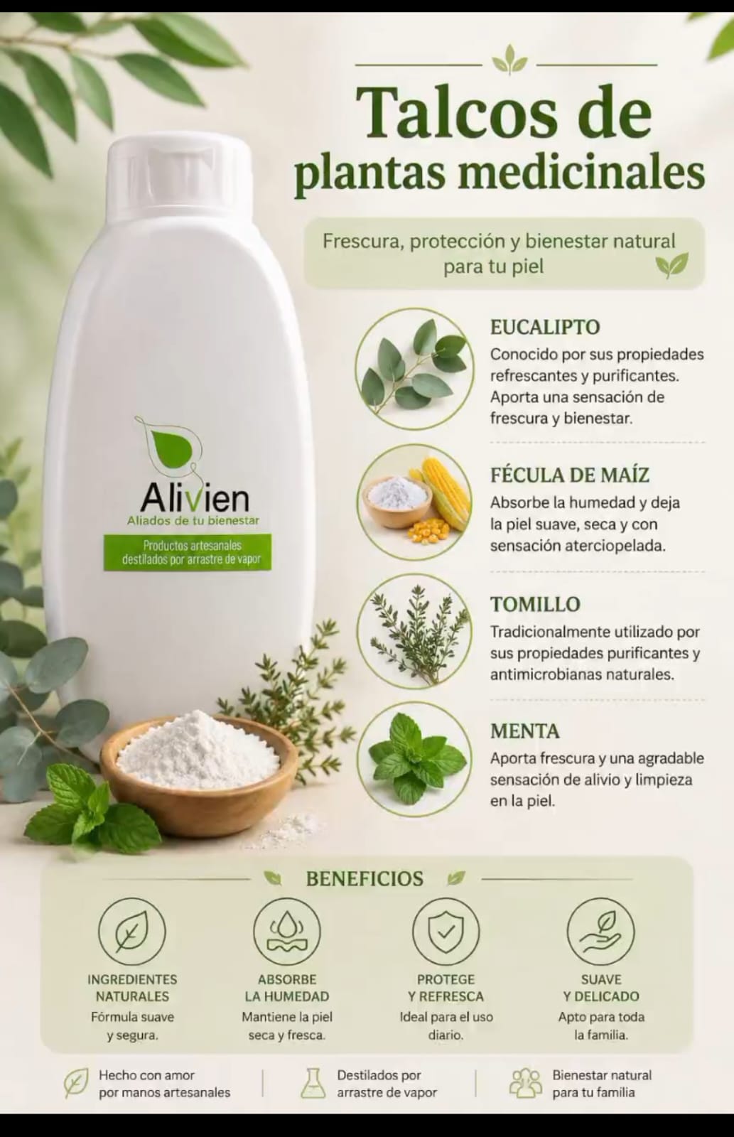 Talcos de plantas medicinales