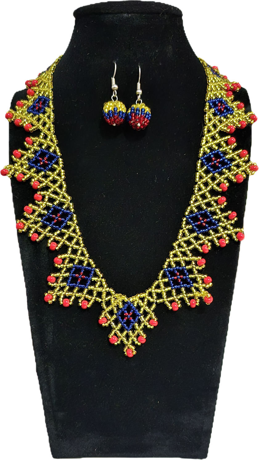 Collar y aretes- Colombia en el Cuello